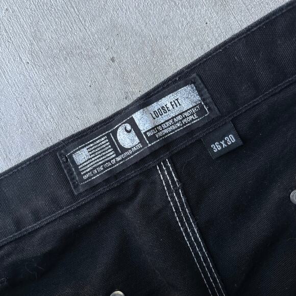 Vintage Y2K Carhartt black double knee work wear carpenter pants - Picture 8 of 8